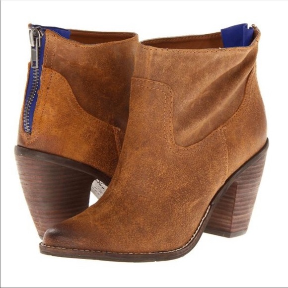 Dolce Vita Shoes - Dolce Vita Brown Leather Blue Zipper Boots Ciarian